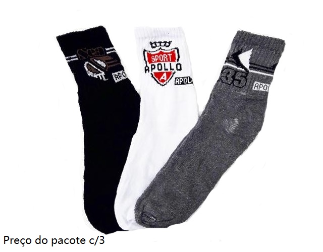 Meia Apollo Ad Masc Alg Sport (c/3)