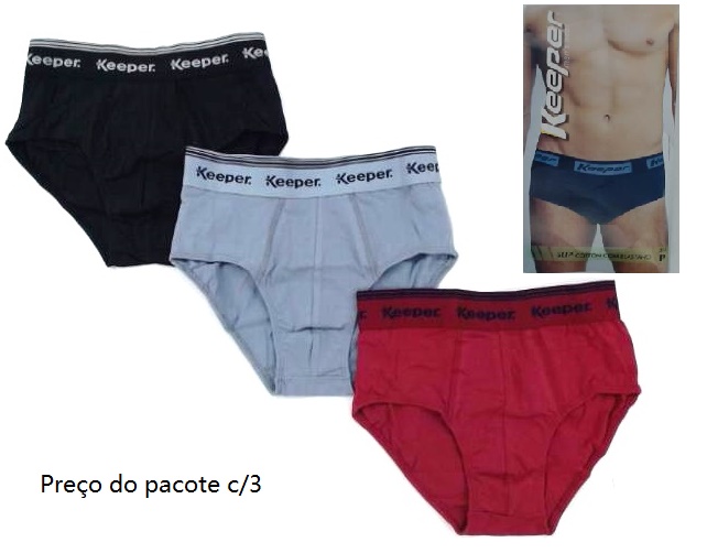 Cueca Keeper Adulto Cotton Elás Personalizado (c/3)