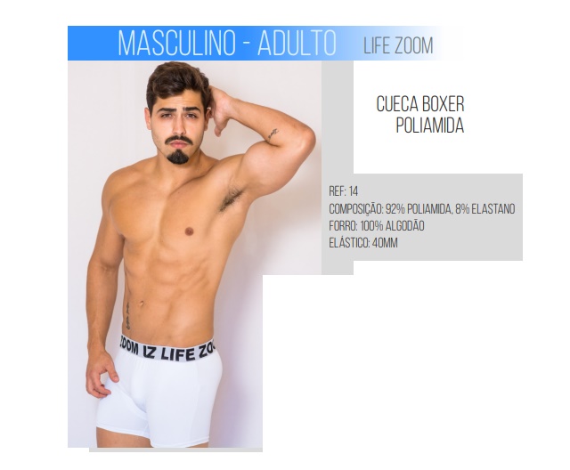 Cueca-boxer Lifezoom Ad Masc Poliamida Elas Pers