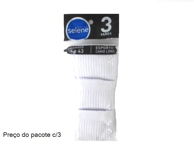 Meia Selene Ad Masc Alg cano Longo(c/3)