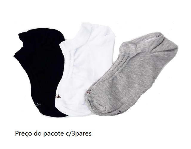 Meia Kl Ad Masc Alg Sapatilha Invisível (c/3)