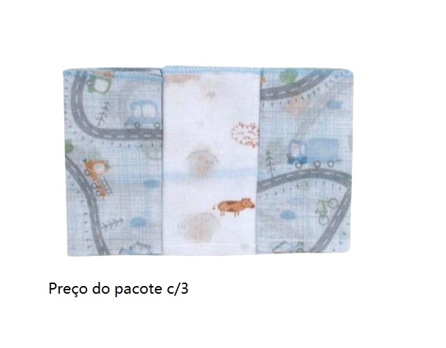 Toalha-boca Papi Bebe Fralda 32x32 Cm (c/3)