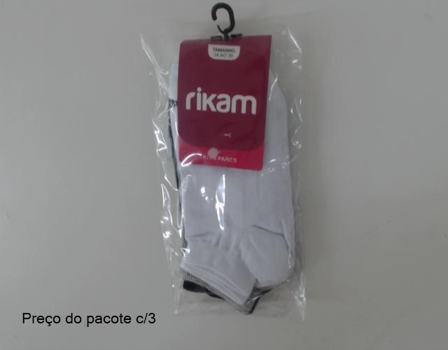 Meia Rikam Ad Fem Alg Sapatilha (c/3)