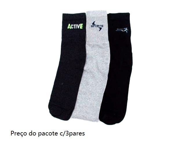 Meia Rikam Ad Masc Alg Sport Cano Curto (c/3)