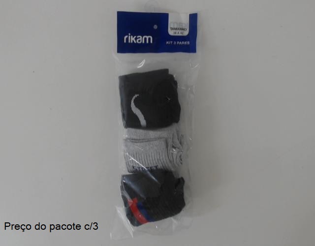 Meia Rikam Ad Masc Alg Sport Cano Curto (c/3)