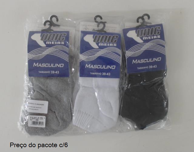 Meia Unic Ad Masc Alg Sapatilha 39/43 (c/6)