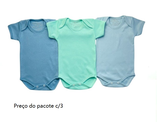 Body Timufy Bebe Masculino Manga Curta Suedine Liso(c/3)