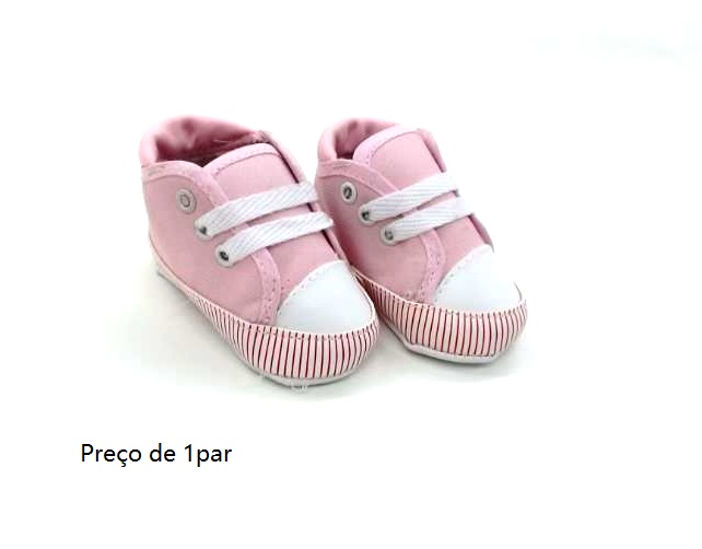 Tenis Bimbo Bebe Fem Tecido Cadarço