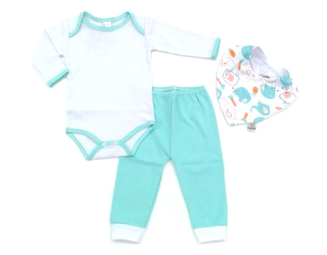 Conjunto Radani Bebe Unissex M/l Suedine Body 3pçs