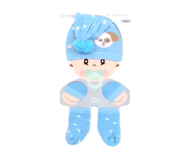 Kit-bebe Centopé Bebe Alg (meia+luva+touca) 3pçs