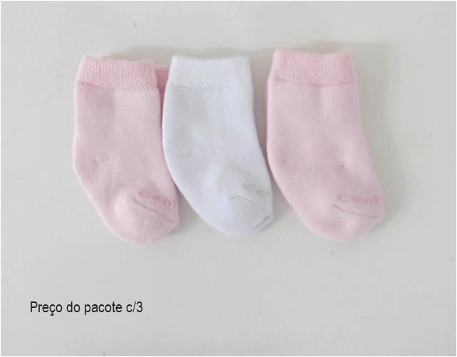 Meia Centopé Bebe Unissex Atoalhada (c/3)