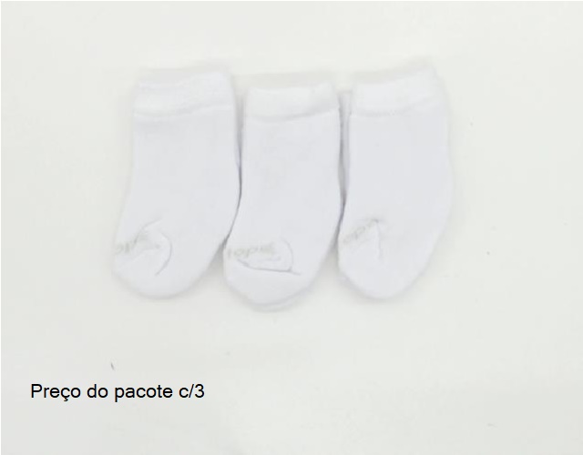 Meia Centopé Bebe Unissex Atoalhada (c/3)