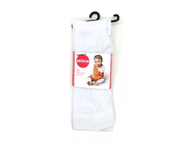 Meia-calça Selene Bebe Algodão Lisa - Branco.500