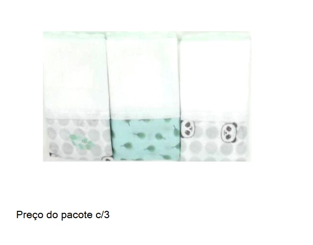 Toalha-boca Papi Bebe Unissex 34x32cm(c/3)