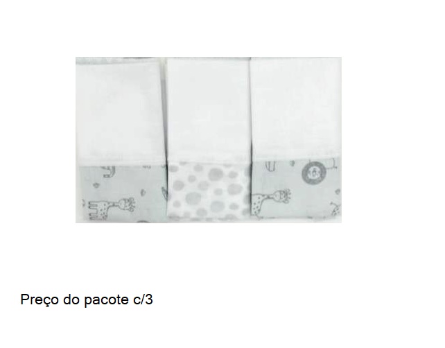 Toalha-boca Papi Bebe Unissex 34x32cm(c/3)