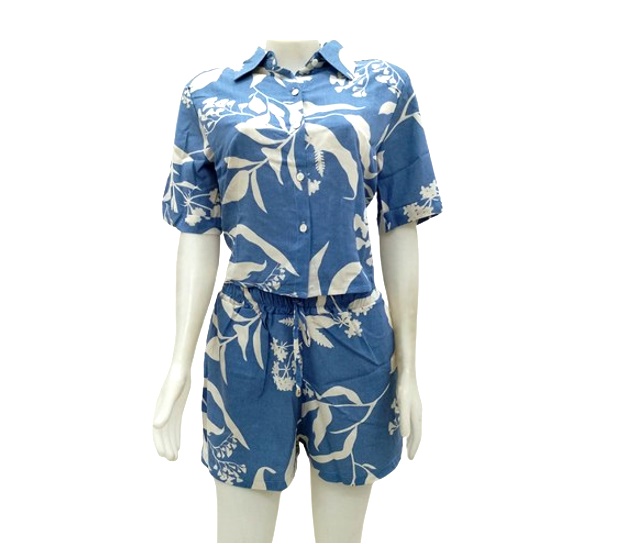 Conjunto Lulian Adulto  Manga Curta Viscose Cropped Short