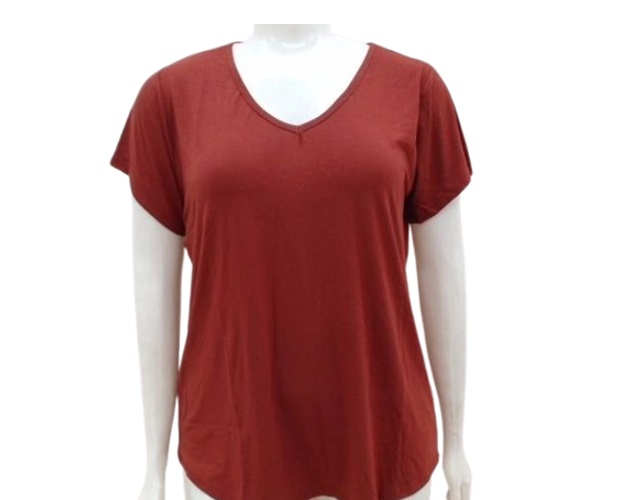 Blusa Exportline Adulto Extra Grande Feminina Manga Curta Viscolycra Decote V