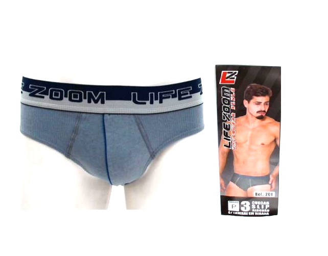 Cueca Lifezoom Ad Masc Malha Lateral Ribana (c/3)