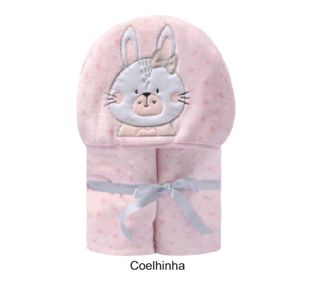 Cobertor Papi Bebe Unissex Microfibra Capuz