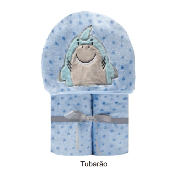 Cobertor Papi Bebe Unissex Microfibra Capuz