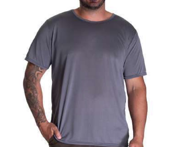 Camiseta Conexao Adulto Extra Grande Masculina Manga Curta Dry Fit Furadinha