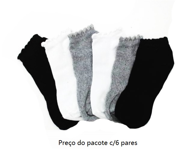 Meia Unic Ad Fem Alg Sapatilha (c/6)