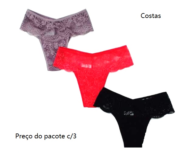 Tanga Rosastyl Ad Alg Renda (c/3)