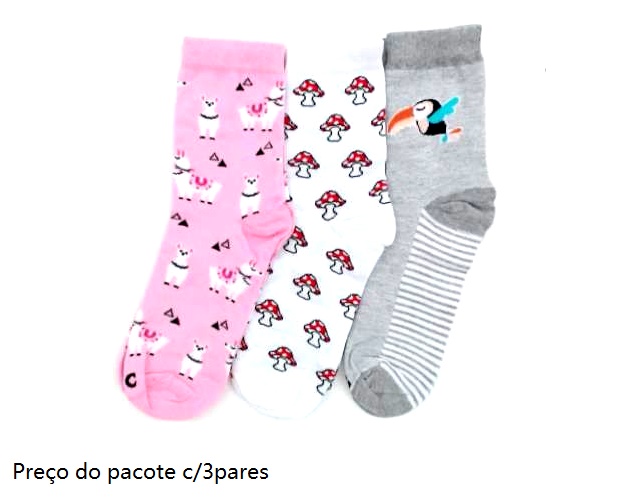 Meia Centopé Ad Fem Alg Básica (c/3)