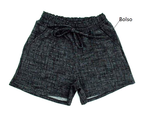 Short Exportline Ad Exg Fem Jacquard 2bolsos