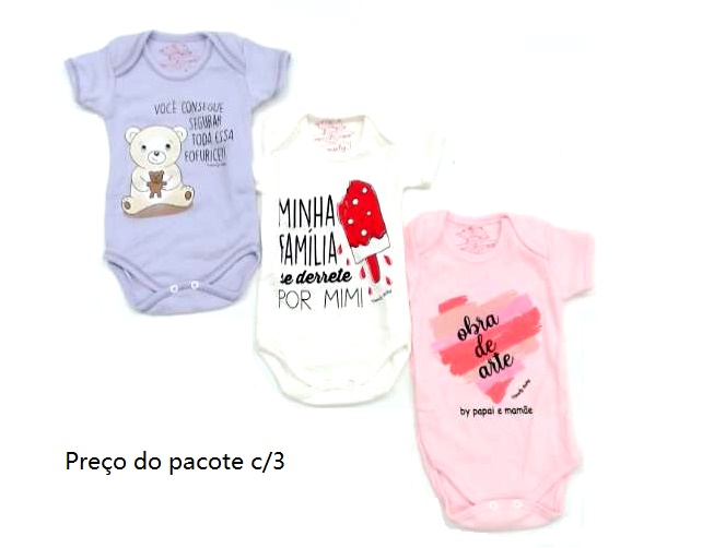 Body Timufy Bebe Fem M/c Sudiene Frases (c/3)