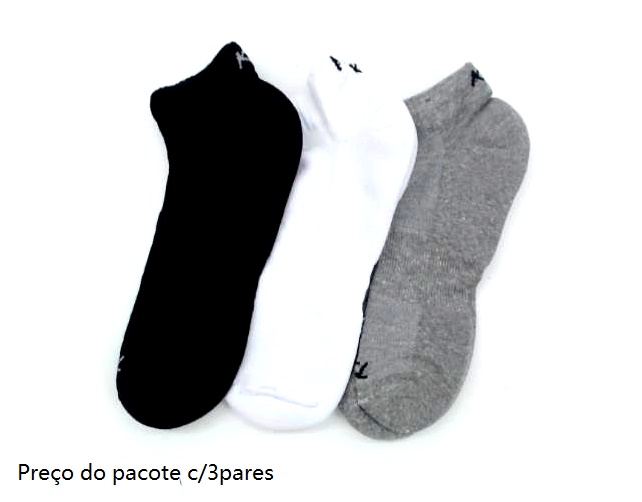Meia Kl Ad Masc Alg Sapatilha (c/3)