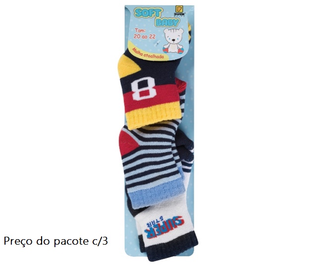 Meia Duck Bebe Masc Alg Atoalhada(c/3)