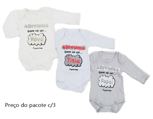 Body Pequeninobaby Bebe Neutro M/l Suedine (c/3)