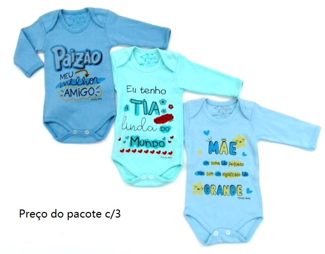 Body Timufy Bebe Masc M/l Suedine Família (c/3)