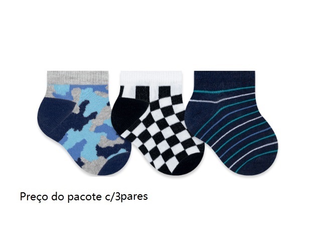 Meia Selene Bebe Masc Alg Sortida (c/3)
