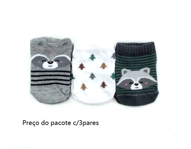 Meia Selene Bebe Masc Alg Recém-nascido (c/3)