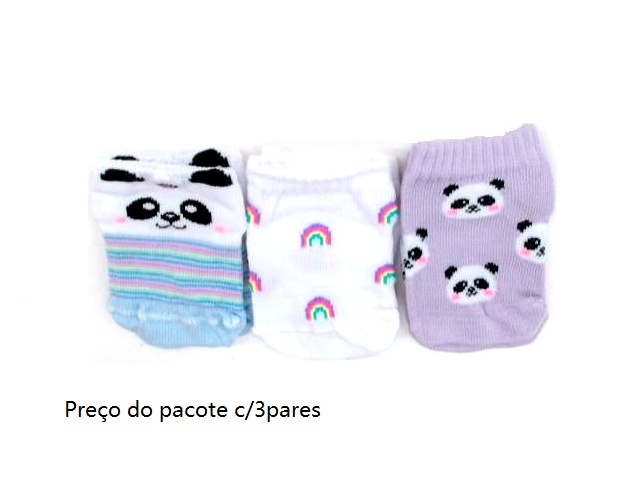 Meia Selene Bebe Fem Alg Recém-nascido (c/3)