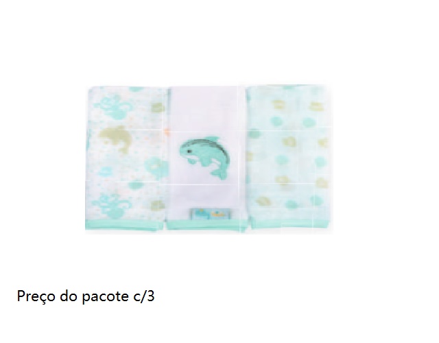 Toalha-boca Minasrey Bebe Alg C/bainha 32x32cm(c/3