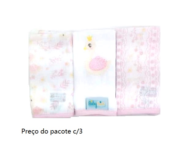 Toalha-boca Minasrey Bebe Alg C/bainha 32x32cm(c/3