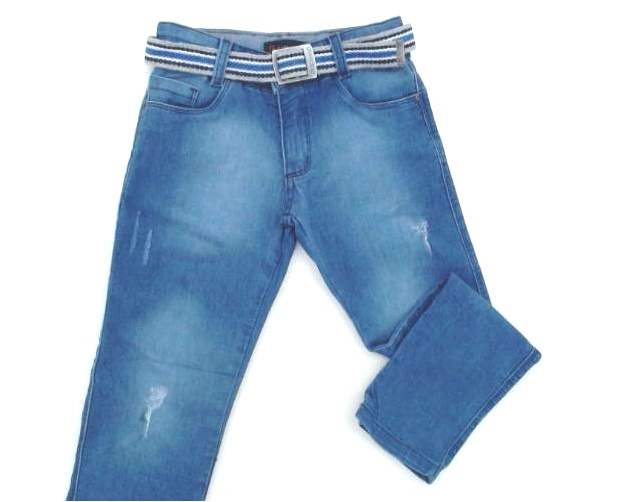 Calça Guri Inf Masc Jeans Lycra Cinto