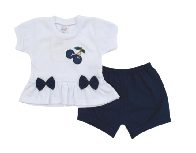 Conjunto Romila Bebe Fem M/c Malha Canel Short