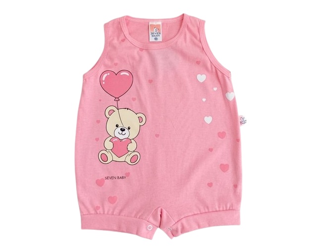 Macacão Sevenbaby Bebe Feminino Regata Malha