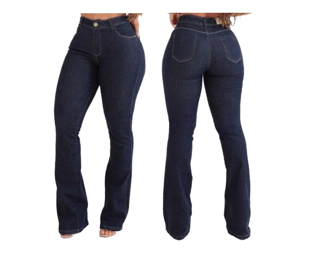 Calça Vivlon Adulto Feminina Jeans Lycra Flare