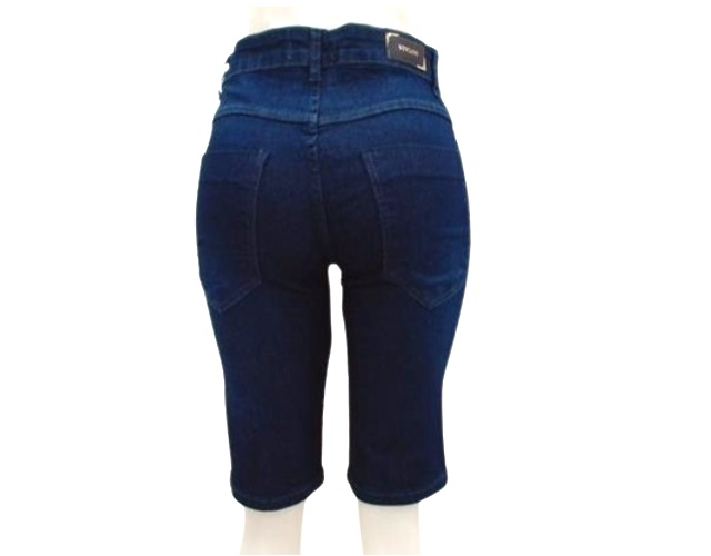 Bermuda Vivlon Ad Fem Jeans Lycra Escura