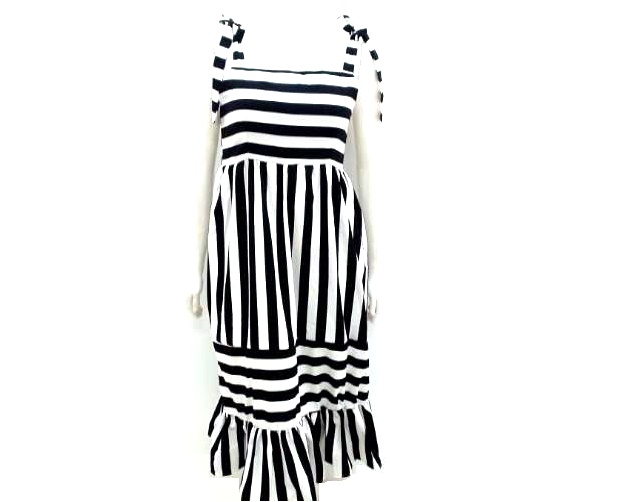 Vestido Lulian Ad Exg Alça Poliéster List Longo