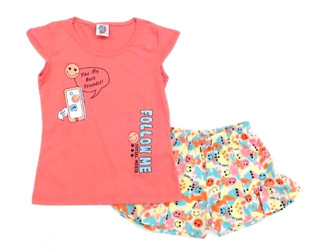 Conjunto Wkids Inf Fem Mga Jap Malha Short