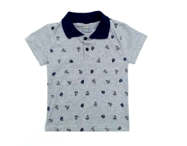 Polo Carammelo Primeiros Passos Manga Curta Malha