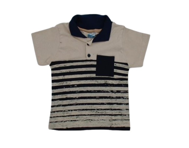 Polo Carammelo Primeiros Passos Manga Curta Malha Bolso