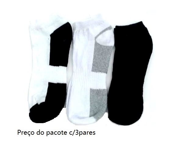 Meia Legnit Ad Masc Alg Cano Invisível (c/3)