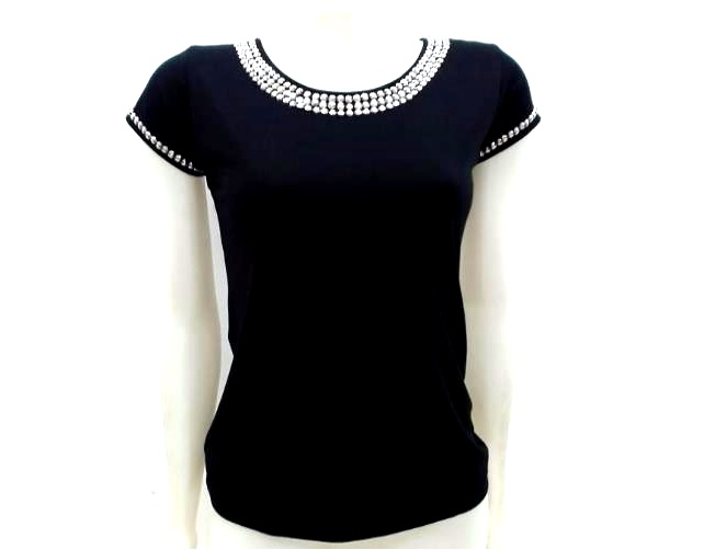 Blusa 7linhastricot Ad Fem M/c Viscol Miçangas